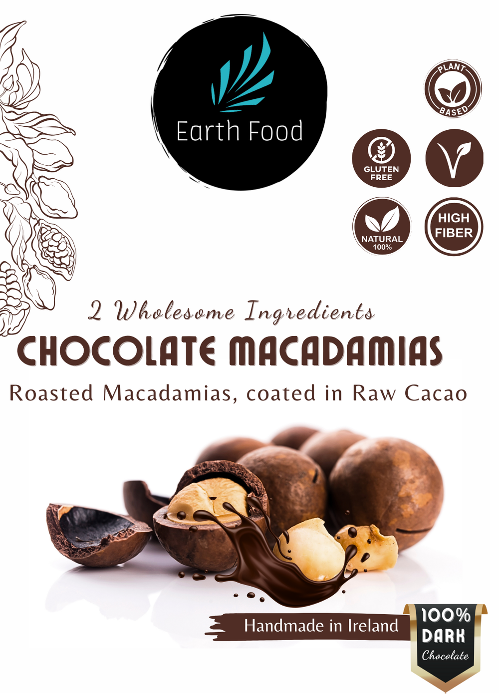 100% Dark Chocolate Macadamia (150g)