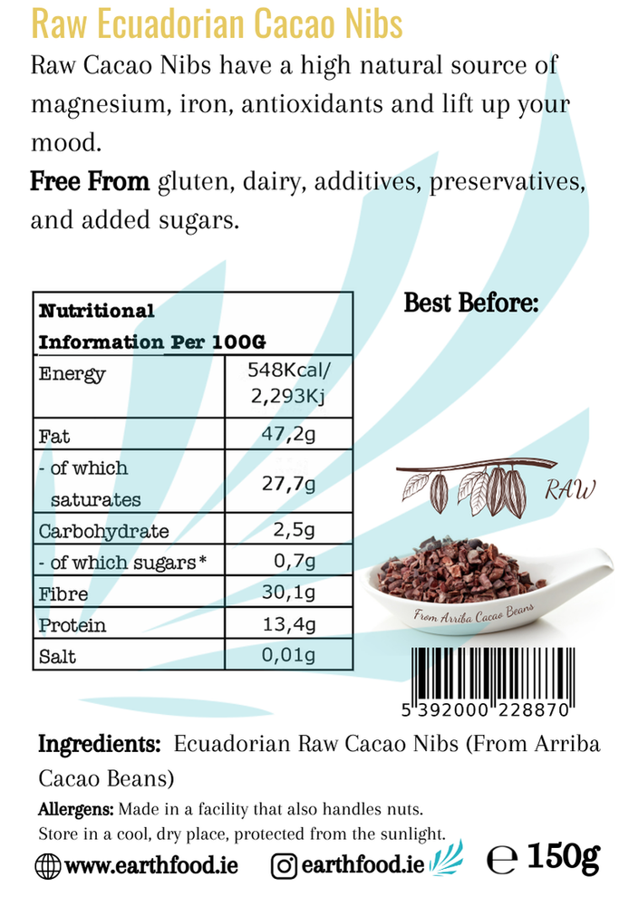 
                  
                    Raw Ecuadorian Cacao Nibs (150g)
                  
                