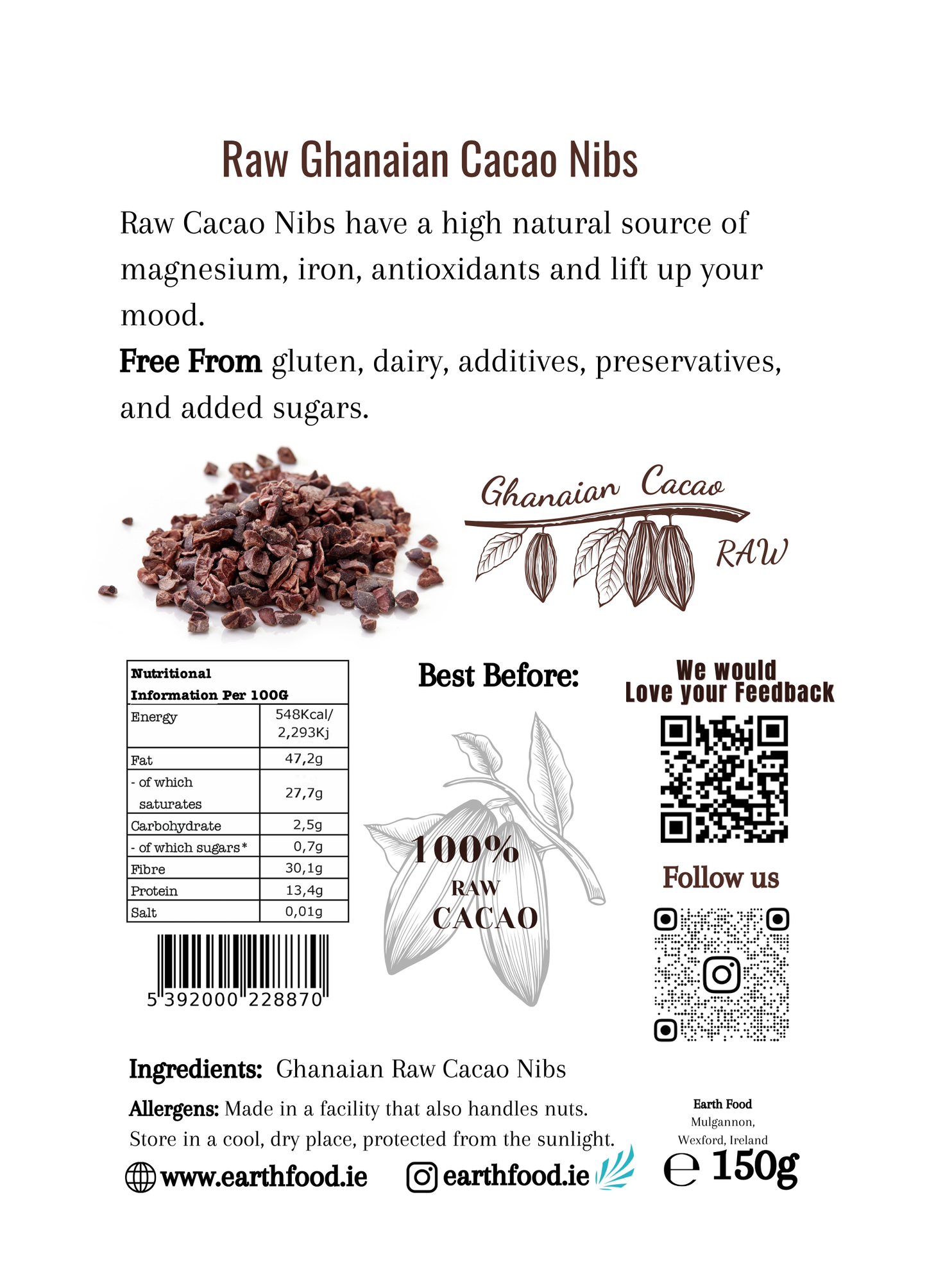 
                  
                    Raw Ecuadorian Cacao Nibs (150g)
                  
                